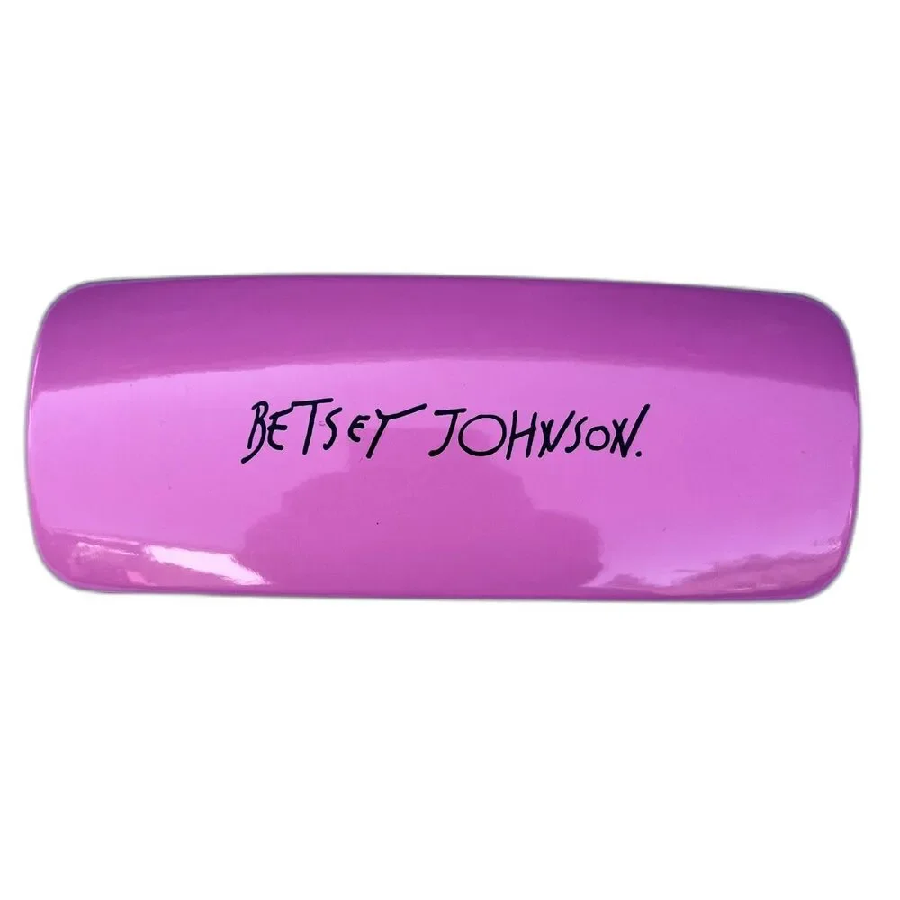 Betsey Johnson Hardshell Eyeglass Case Cleansing Cloth & Authentication Card NEW